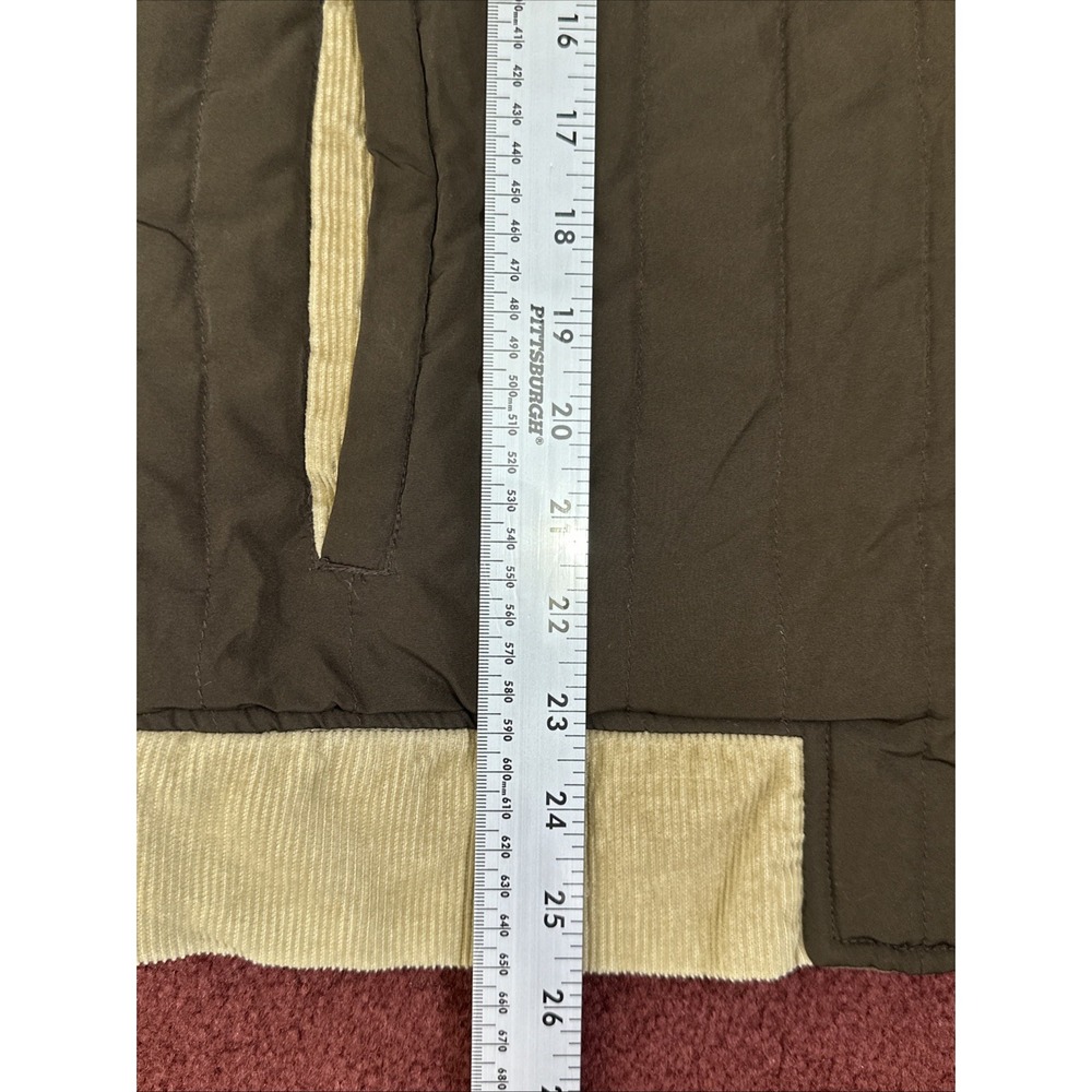 Vintage Fossil Brown Tan Bomber Corduroy Quilted Full Zip/Button Snap Jacket M - Picture 11 of 12